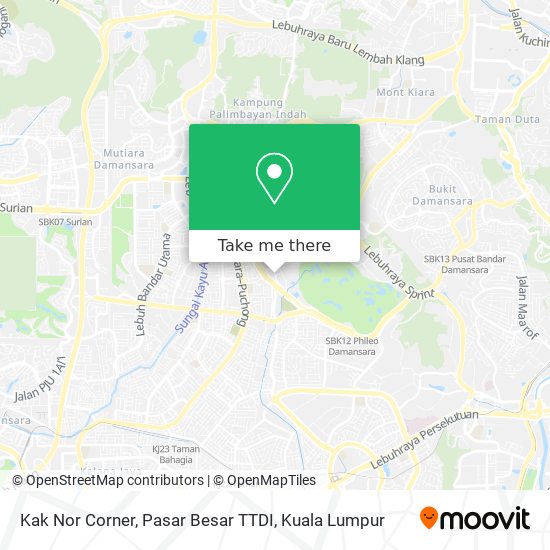 Peta Kak Nor Corner, Pasar Besar TTDI