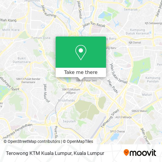 Terowong KTM Kuala Lumpur map