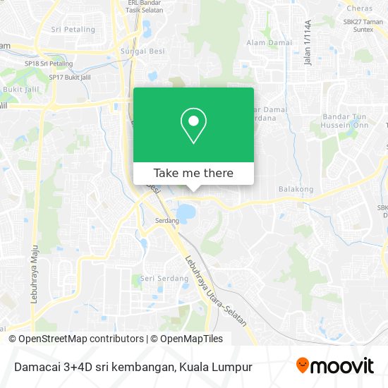 Peta Damacai 3+4D sri kembangan