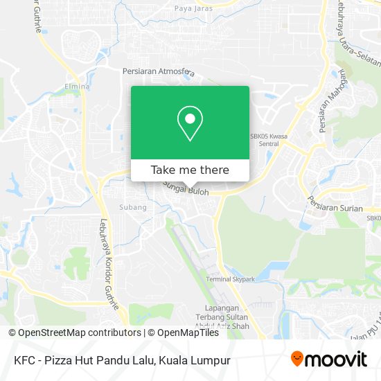 Peta KFC - Pizza Hut Pandu Lalu