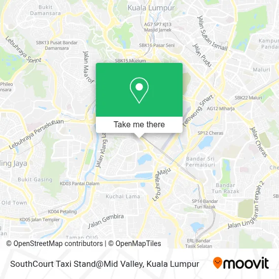 SouthCourt Taxi Stand@Mid Valley map