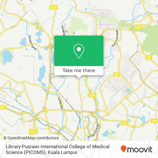 Library Pusrawi International College of Medical Science (PICOMS) map