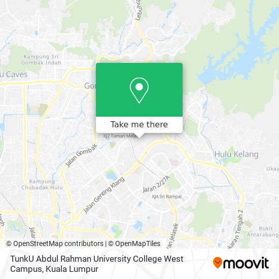 Peta TunkU Abdul Rahman University College West Campus