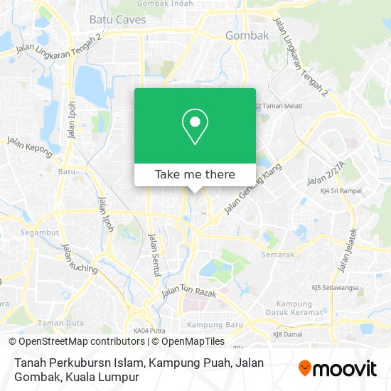 Peta Tanah Perkubursn Islam, Kampung Puah, Jalan Gombak