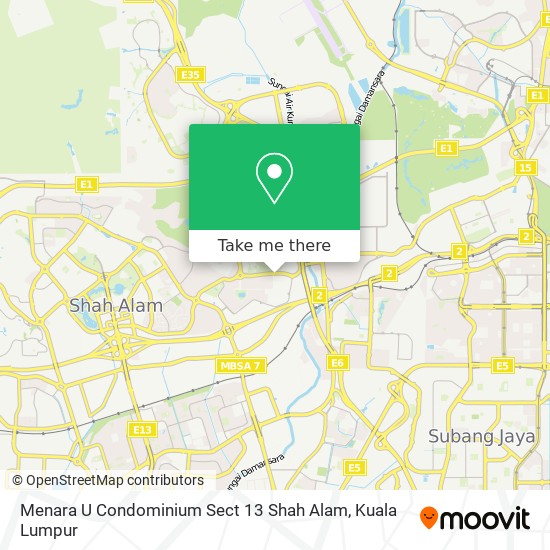 Menara U Condominium Sect 13 Shah Alam map