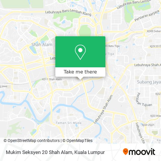 Mukim Seksyen 20 Shah Alam map