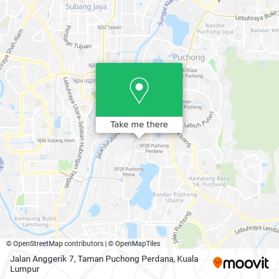 Peta Jalan Anggerik 7, Taman Puchong Perdana