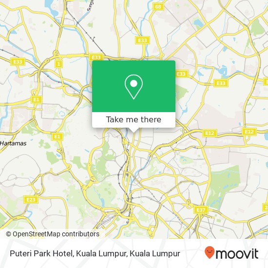 Puteri Park Hotel, Kuala Lumpur map