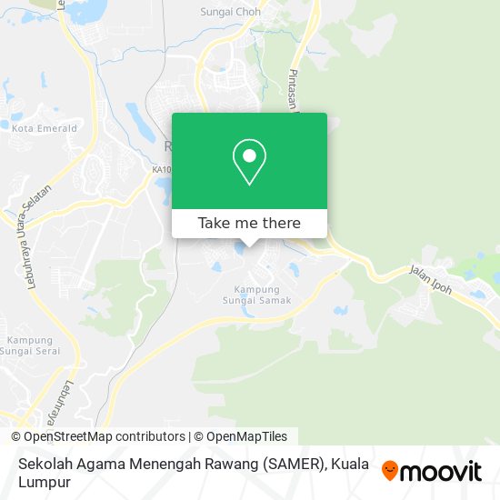 Sekolah Agama Menengah Rawang (SAMER) map