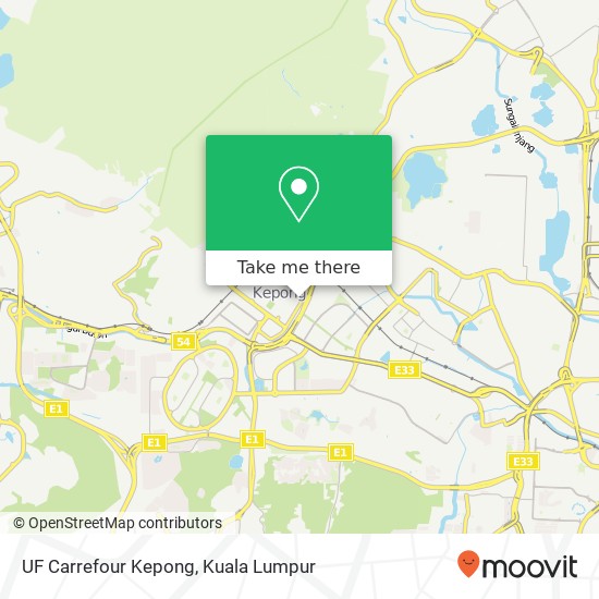 UF Carrefour Kepong map