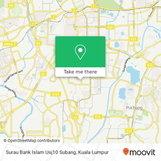 Surau Bank Islam Usj10 Subang map