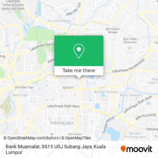 Peta Bank Muamalat, SS15 USJ Subang Jaya