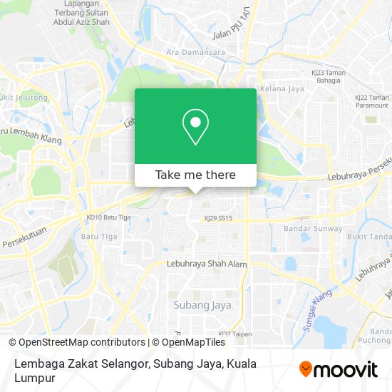 Peta Lembaga Zakat Selangor, Subang Jaya