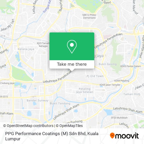 Peta PPG Performance Coatings (M) Sdn Bhd