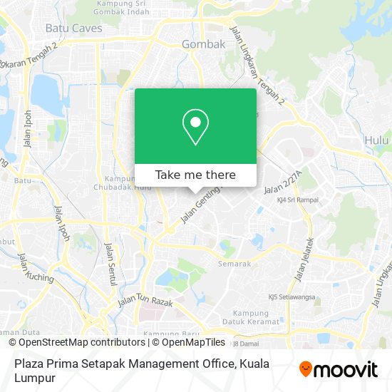 Peta Plaza Prima Setapak Management Office