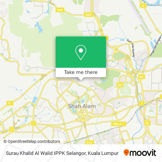 Peta Surau Khalid Al Walid IPPK Selangor