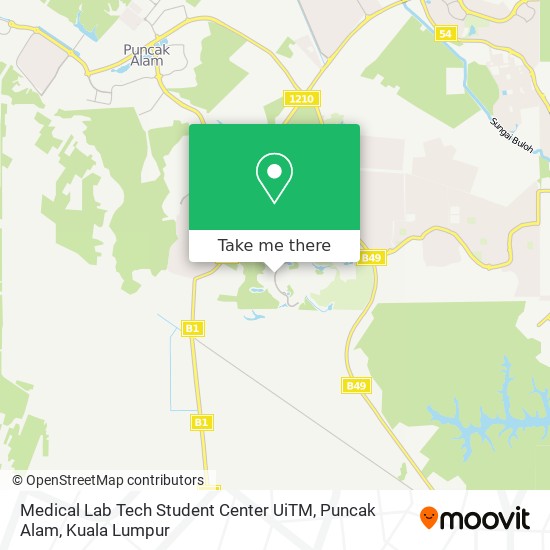 Peta Medical Lab Tech Student Center UiTM, Puncak Alam