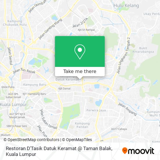 Peta Restoran D'Tasik Datuk Keramat @ Taman Balak