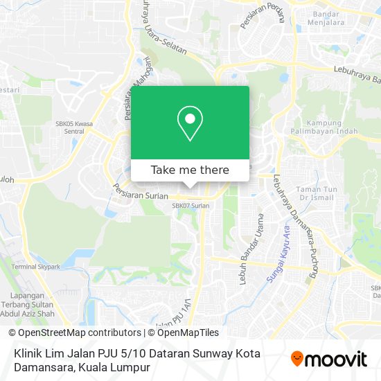Klinik Lim Jalan PJU 5 / 10 Dataran Sunway Kota Damansara map