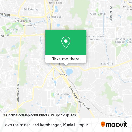 vivo the mines ,seri kembangan map