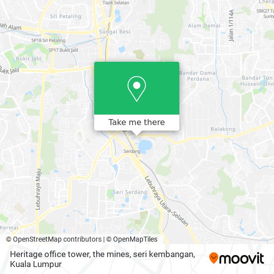 Heritage office tower, the mines, seri kembangan map