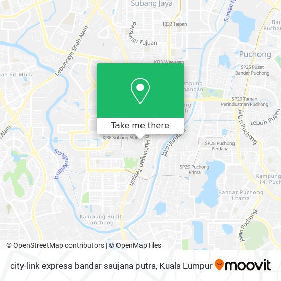 Peta city-link express bandar saujana putra