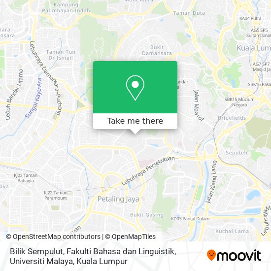 Peta Bilik Sempulut, Fakulti Bahasa dan Linguistik, Universiti Malaya