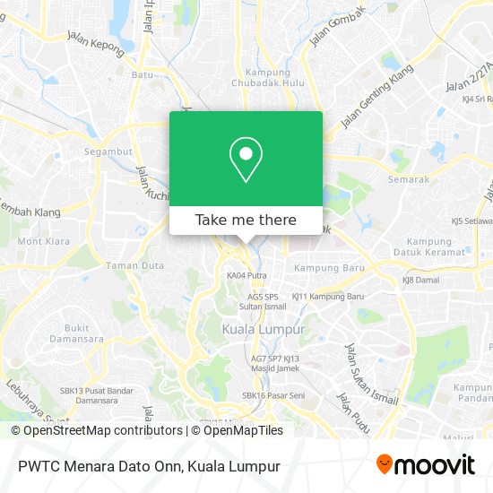 Peta PWTC Menara Dato Onn