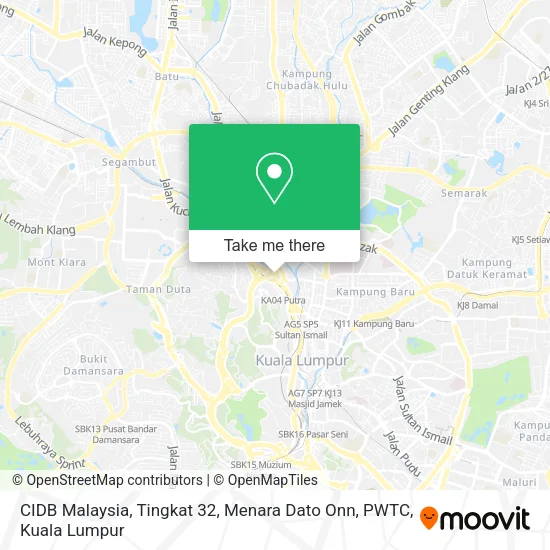 Peta CIDB Malaysia, Tingkat 32, Menara Dato Onn, PWTC