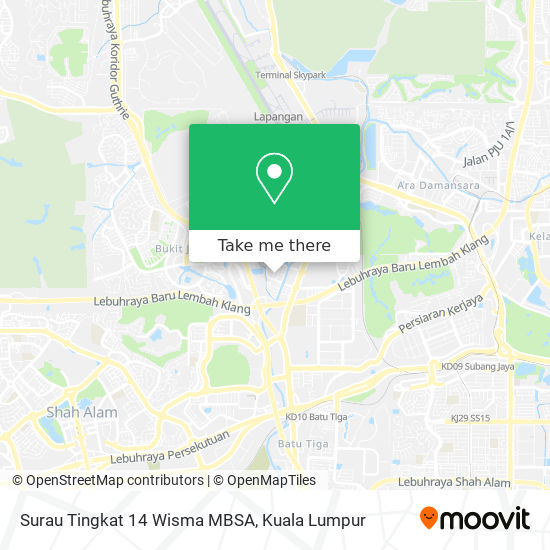 Surau Tingkat 14 Wisma MBSA map