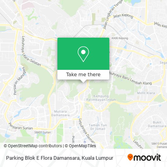 Parking Blok E Flora Damansara map