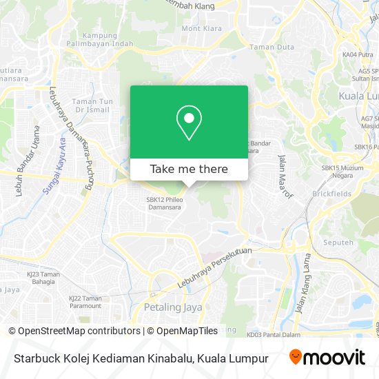 Peta Starbuck Kolej Kediaman Kinabalu