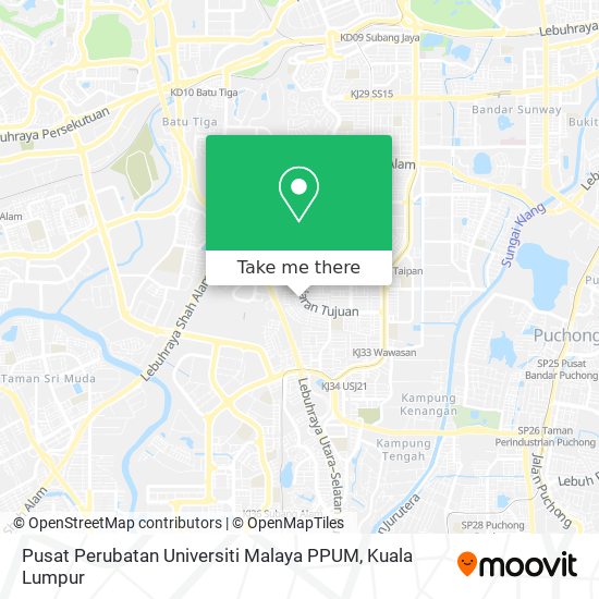 Pusat Perubatan Universiti Malaya PPUM map