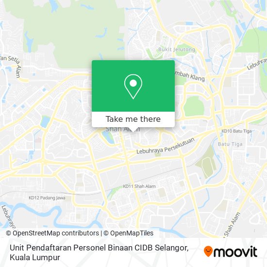 Peta Unit Pendaftaran Personel Binaan CIDB Selangor