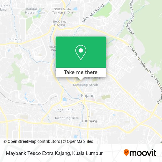 Maybank Tesco Extra Kajang map