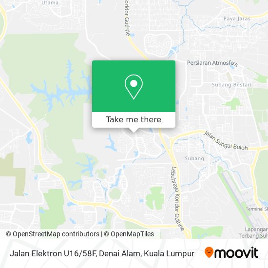 Jalan Elektron U16 / 58F, Denai Alam map