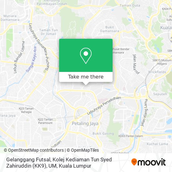 Peta Gelanggang Futsal, Kolej Kediaman Tun Syed Zahiruddin (KK9), UM