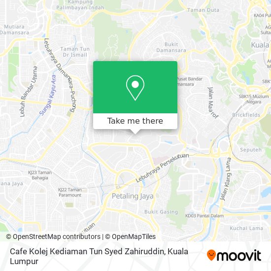 Peta Cafe Kolej Kediaman Tun Syed Zahiruddin