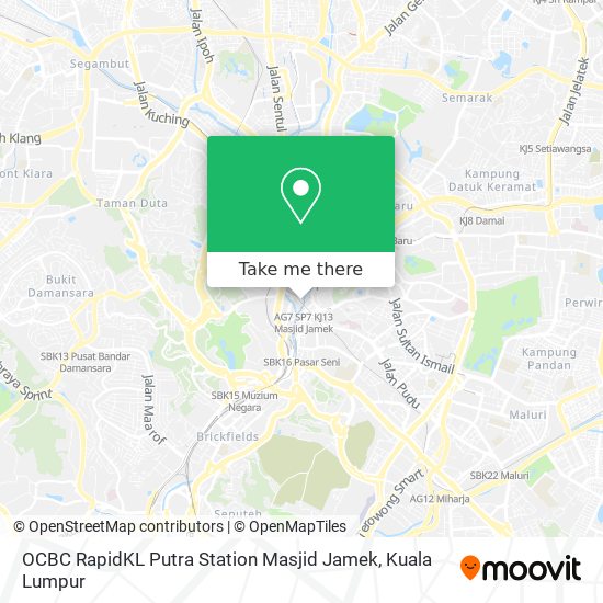 Peta OCBC RapidKL Putra Station Masjid Jamek