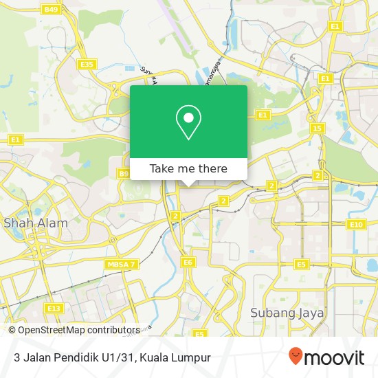 3 Jalan Pendidik U1/31 map