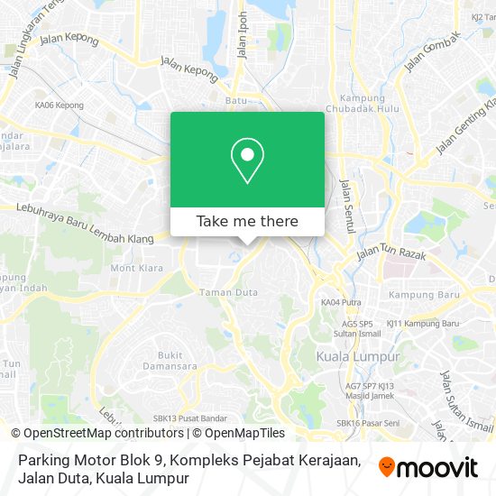 Peta Parking Motor Blok 9, Kompleks Pejabat Kerajaan, Jalan Duta