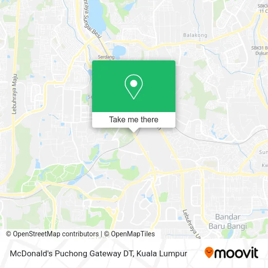 McDonald's Puchong Gateway DT map