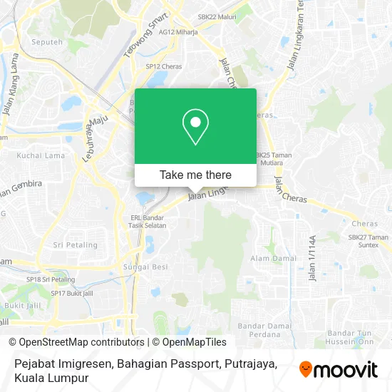 Pejabat Imigresen, Bahagian Passport, Putrajaya map