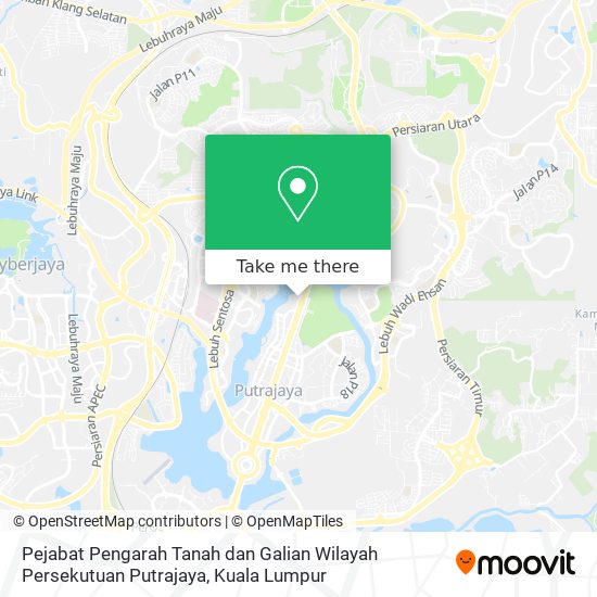Peta Pejabat Pengarah Tanah dan Galian Wilayah Persekutuan Putrajaya