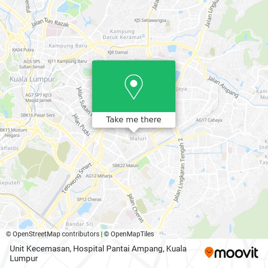 Unit Kecemasan, Hospital Pantai Ampang map