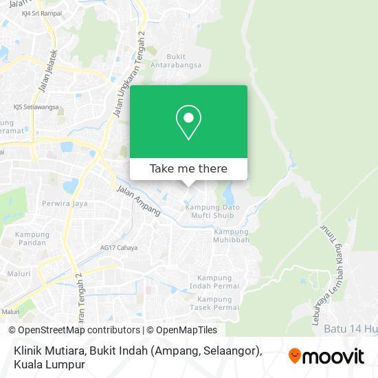 Peta Klinik Mutiara, Bukit Indah (Ampang, Selaangor)