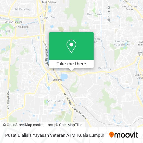 Peta Pusat Dialisis Yayasan Veteran ATM