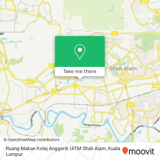 Ruang Makan Kolej Anggerik UiTM Shah Alam map