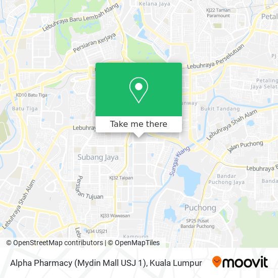 Peta Alpha Pharmacy (Mydin Mall USJ 1)