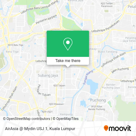 AirAsia @ Mydin USJ 1 map